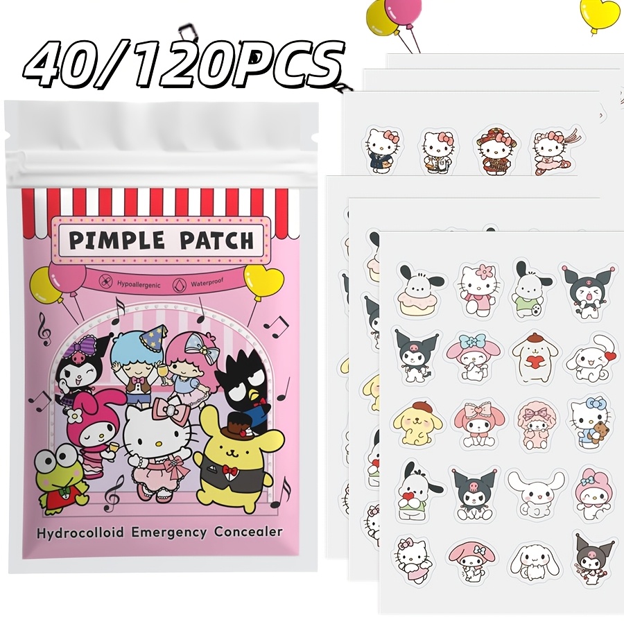 Skincare - 40/120枚入り ハローキティ アクネパッチ、ハイドロゲル アクネパッチ、装飾コンシーラーステッカー、すべての肌タイプに適しています。