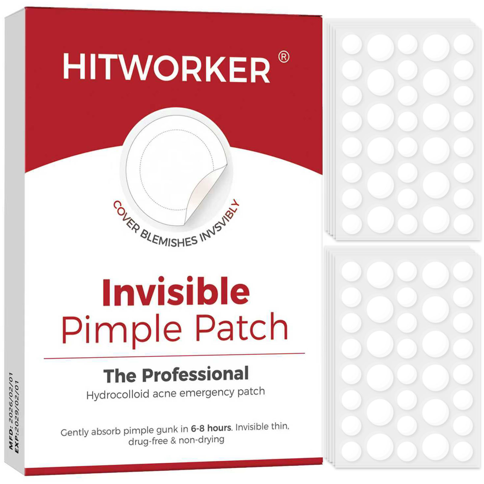 Hydrocolloid Pimple Patch - 36/360枚入りハイドロコロイドニキビパッチ（アルコールフリー、低刺激性、ニキビ跡カバー用ステッカー）