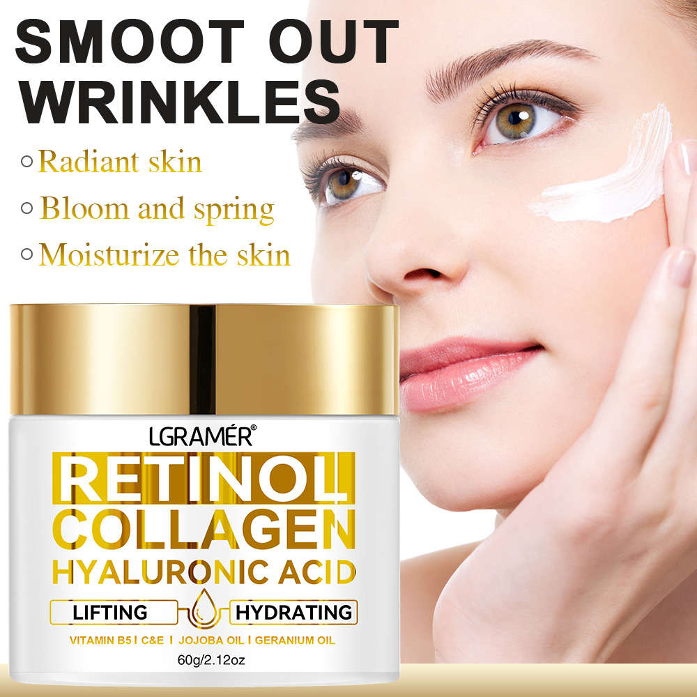 Retinol Anti Wrinkle Cream - レチノールアンチエイジングフェイスクリーム保湿しわ除去コラーゲンヒアルロン酸クリームスキンケア化粧品 30 & 60 ミリリットル
