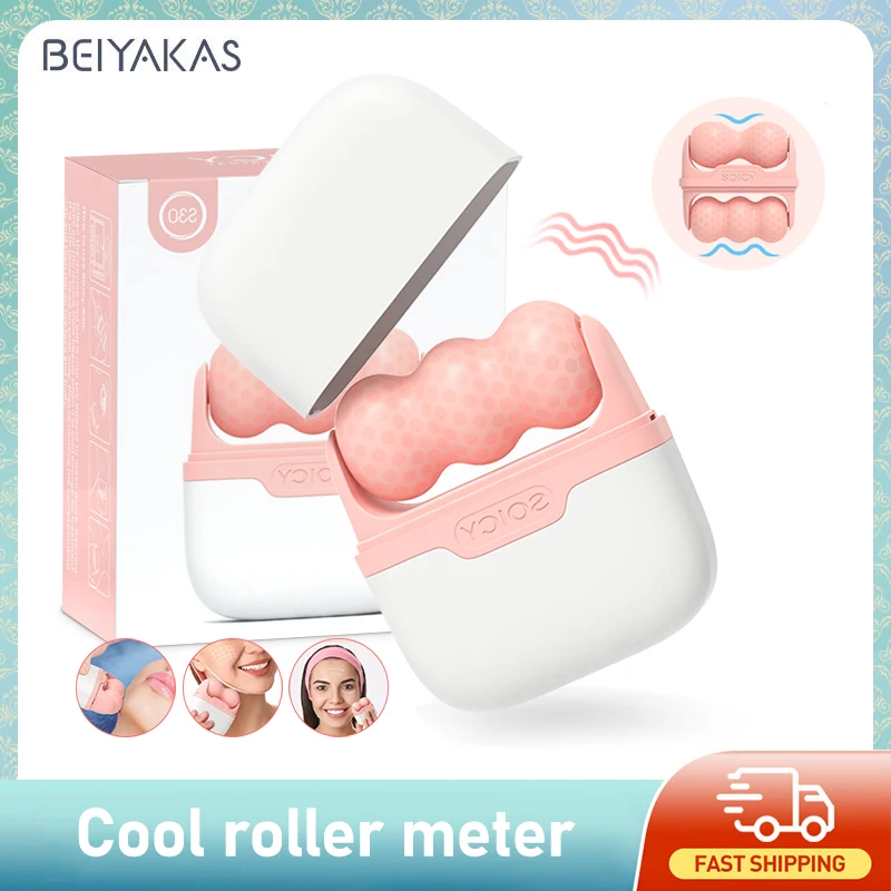 Face Ice Roller Puffiness - 2-in-1ベイカクスアイローラー（顔と目の緩和用）目のむくみ、片頭痛の緩和、夏の冷却、フェイシャルスキンケア製品