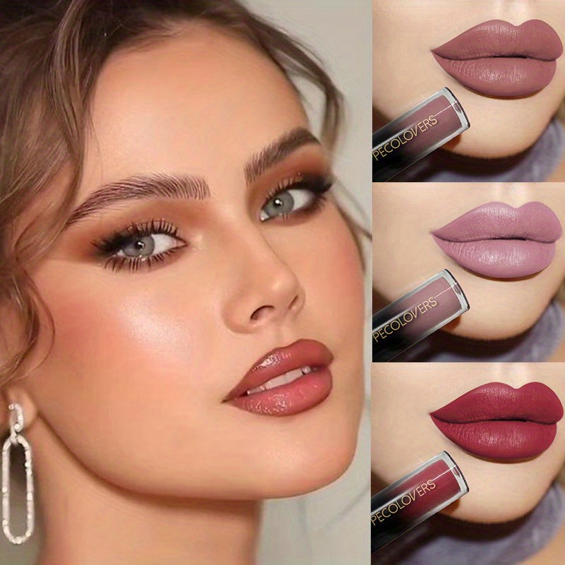 Matte Velvet Lip Tint Long Lasting - 口紅リップグロスメイクアップ防水ベルベットノンスティックカップリップティントマット長期的なセクシーなレッドブラウンヌード液体リップスティック
