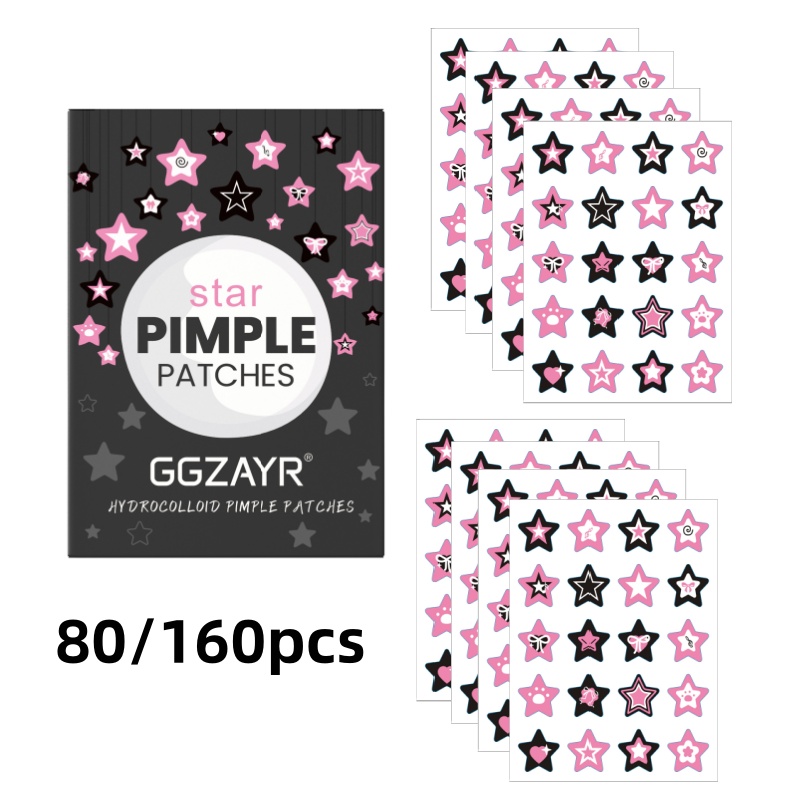 Skincare - 80/160 個のスター アクネ パッチ セット –