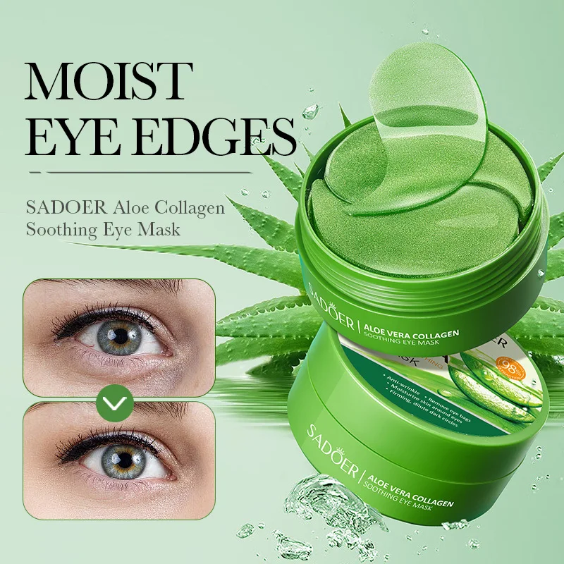 Collagen Under Eye Patches - SAODER 60 個アロエベラコラーゲンアイパッチ抗くまアイバッグ保湿引き締め目の下のスキンケア製品
