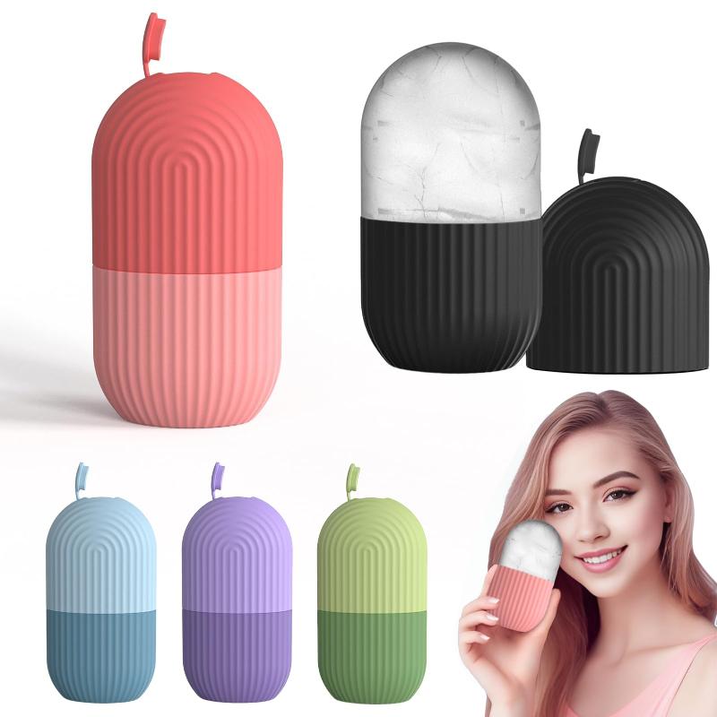 Face Ice Roller Puffiness - ニューフェイスアイスローラー シリコン製美容アイスモールド マッサージツール 目のむくみ解消 アイスフェイシャルローラー 毛穴縮小モールド
