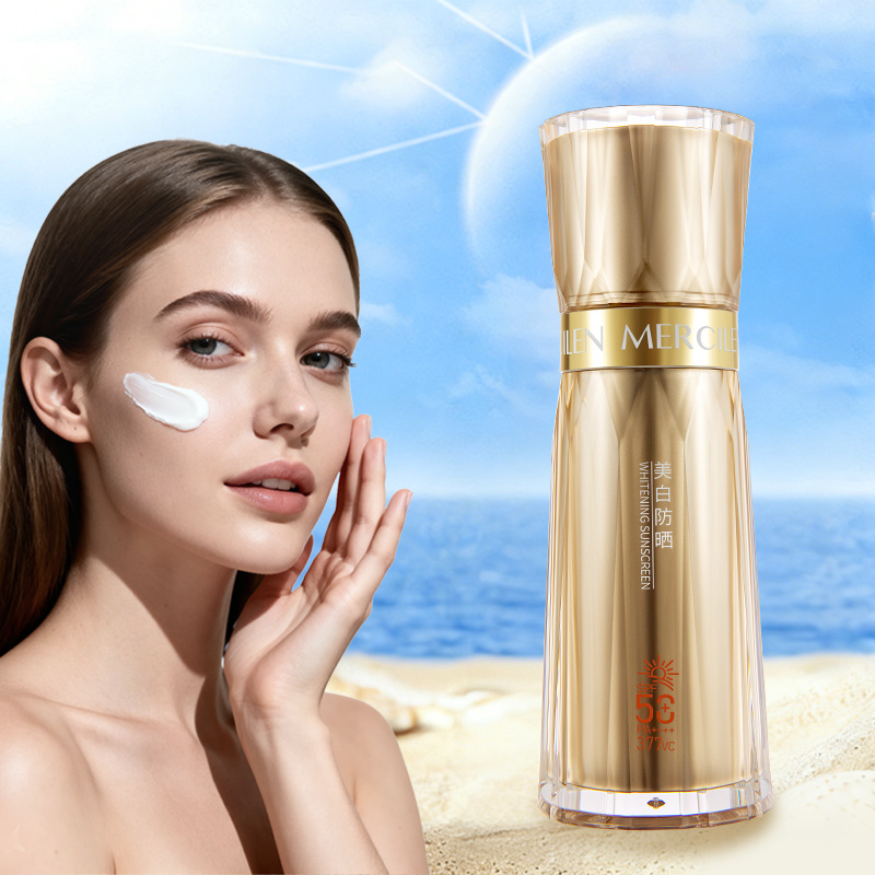 Spf 50 Waterproof Sunscreen - メルシレン日焼け止め 30g、保湿、日焼け防止、肌のトーンアップがこれ1つでできるオールインワン、SPF50+高保護、さっぱりしていてベタつかない、防水・汗に強い、夏のアウトドア活動、ビーチ、顔と体に最適