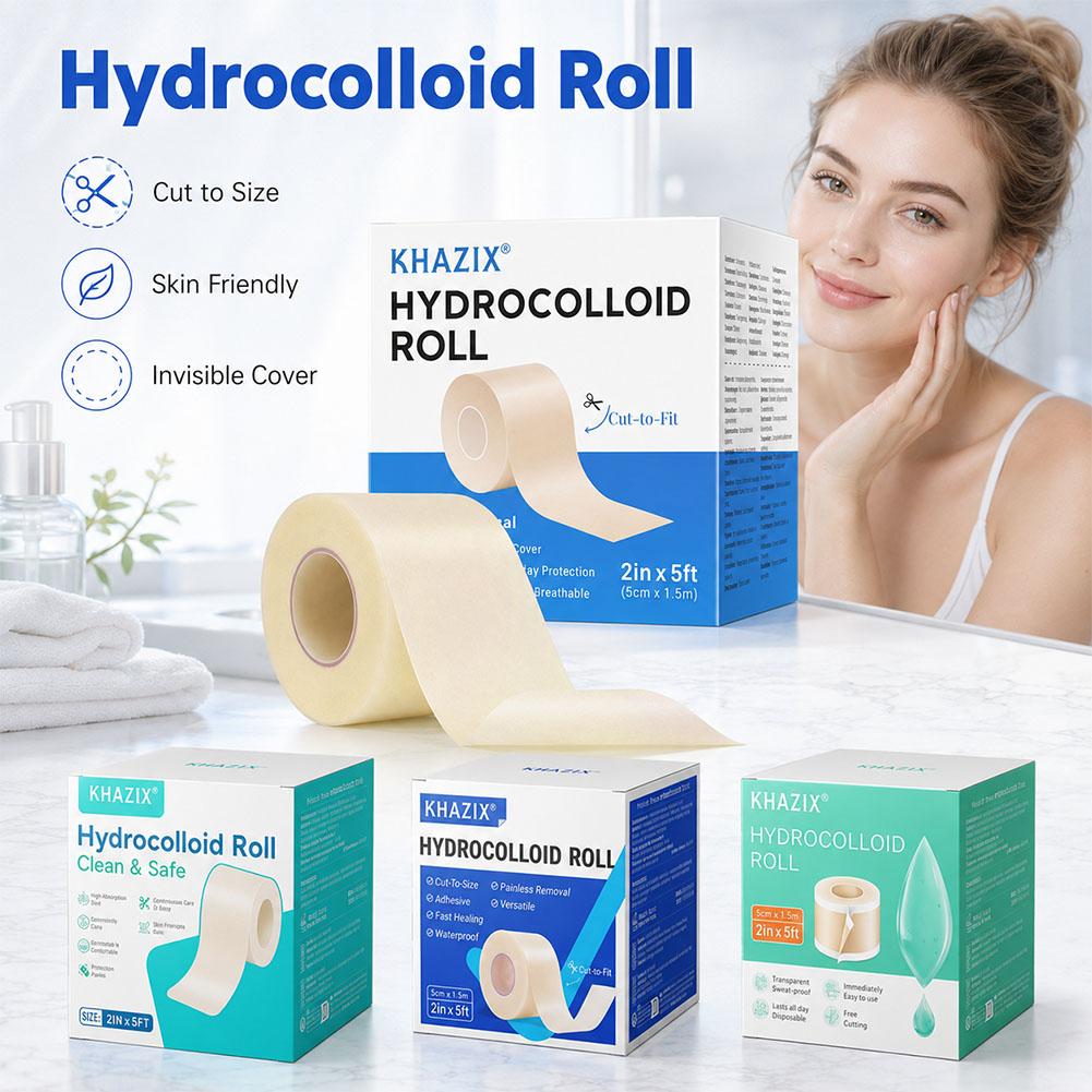 Hydrocolloid Pimple Patch - 1ロール ハイドロコロイドニキビパッチロール DIY カットトゥサイズ ニキビカバーステッカー、超薄型防水ニキビテープ（顔用）