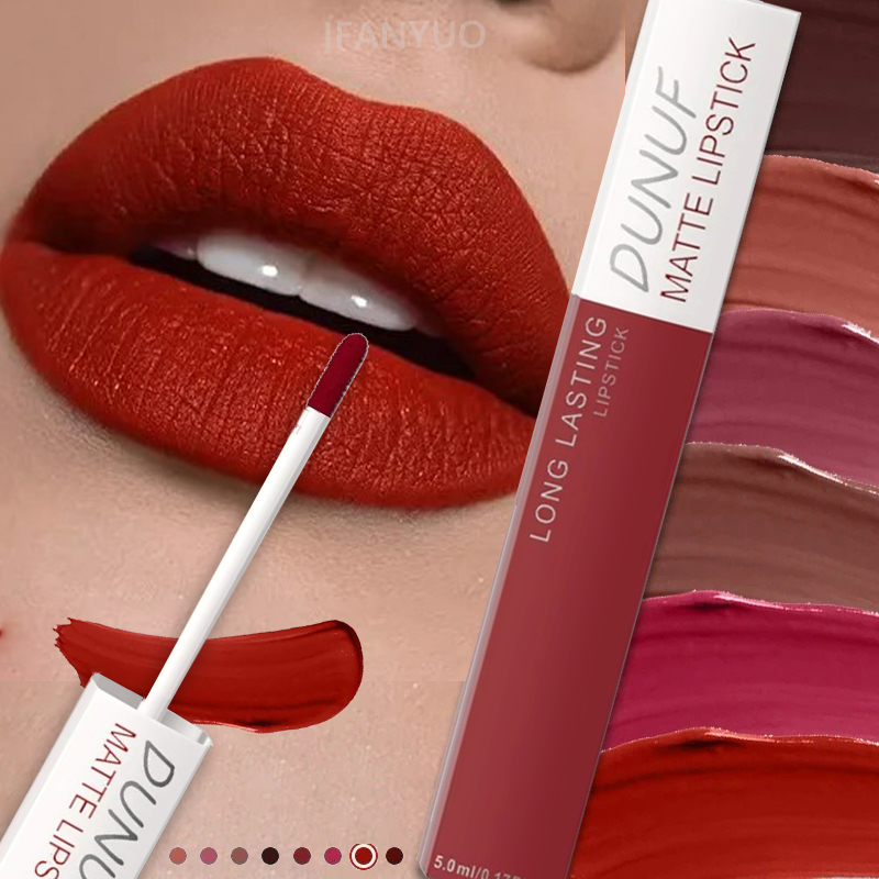 Matte Velvet Lip Tint Long Lasting - マットリップスティック カップに付かない レッドヌード 防水 長持ちリップグロス ベルベット仕上げ