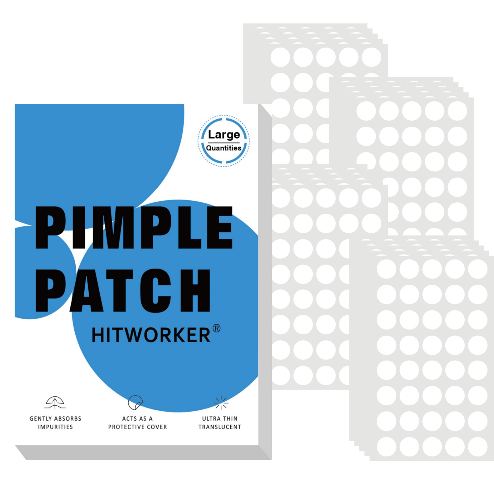 Hydrocolloid Pimple Patch - 800枚入りハイドロコロイドニキビパッチ、目立たない傷跡隠しステッカー、油吸収フェイシャルスキンケアニキビパッチ