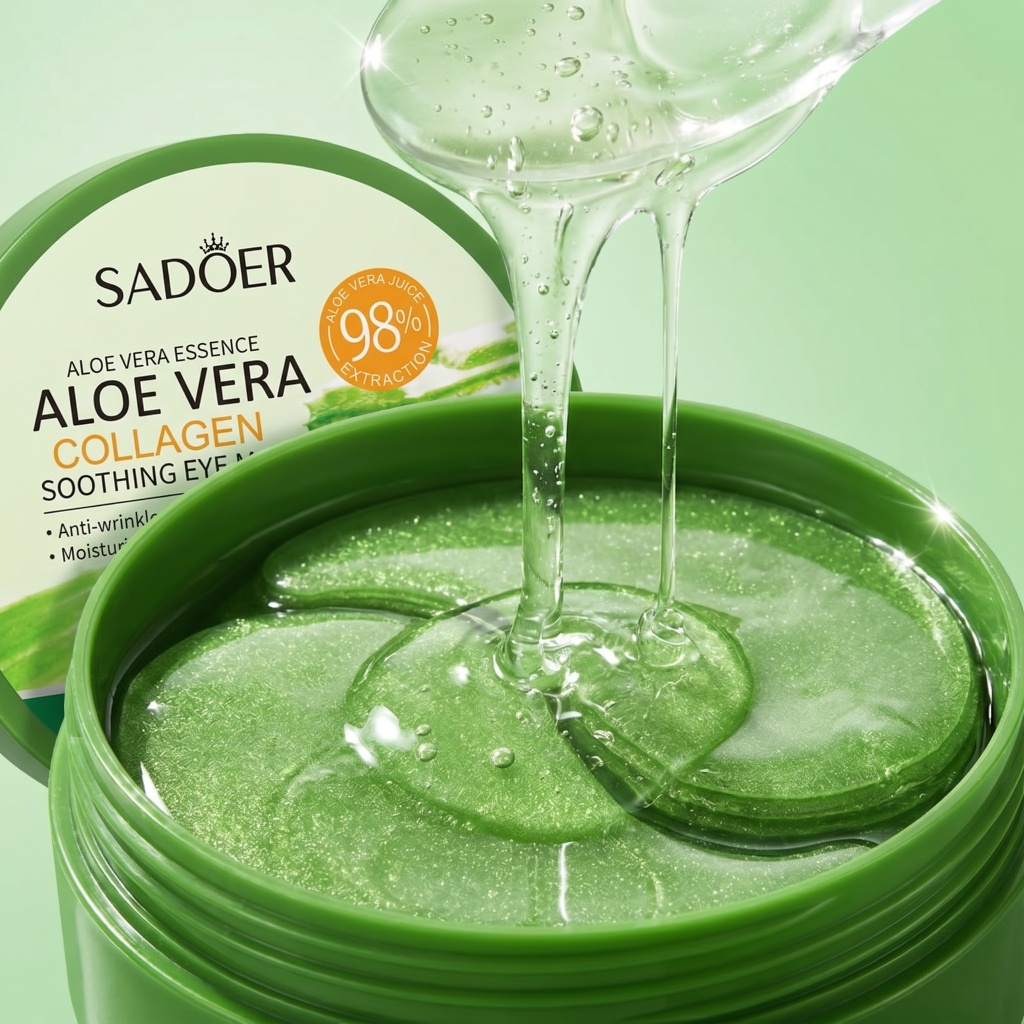 Collagen Under Eye Patches - 60 個アロエベラコラーゲンアイマスク抗くま目袋保湿抗しわアイパッチ目スキンケア製品