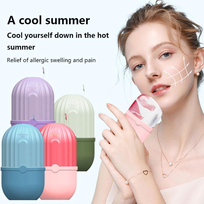 Face Ice Roller Puffiness - シリコン製アイスキューブフェイスローラー 美肌ケア 再利用可能 マッサージアイスモールド むくみ軽減 毛穴縮小