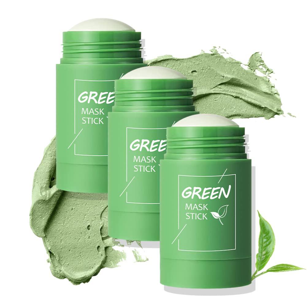 Green Tea Cleansing Clay Mask - 顔用緑茶粘土スティック,1ピース,3ピース,にきび抽出物,フェイスマスク,毛穴クレンジング,にきびの汚れ,収縮