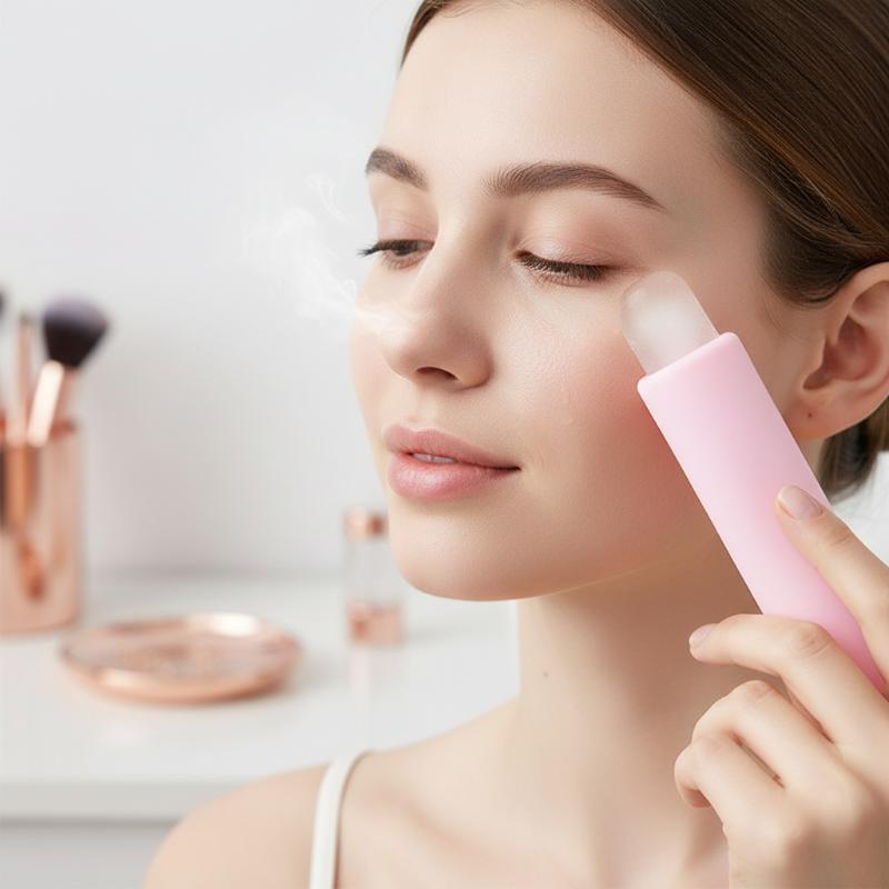Face Ice Roller Puffiness - シリコーンキューブトレイ形状アイスローラーフェイスフェイシャルフリージング再利用可能、むくみを軽減し、スキンケアを強化し、フェイシャルマッサージに使用できます。