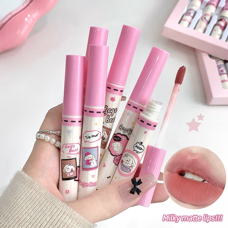 ゲゲベア 6個入り ベルベットリップマッドセット、ソフトマッ - Matte Velvet Lip Tint Long Lasting のレビューと価格