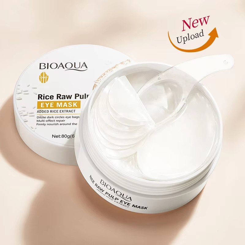 バイオアクア ライスアイマスク 60枚入り - クマを軽減し - Collagen Under Eye Patches のレビューと価格