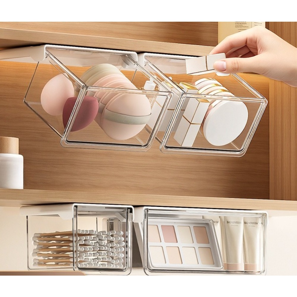 プラスチック製引き出し式収納ボックス 自己粘着式 大容量 化 - Makeup のレビューと価格