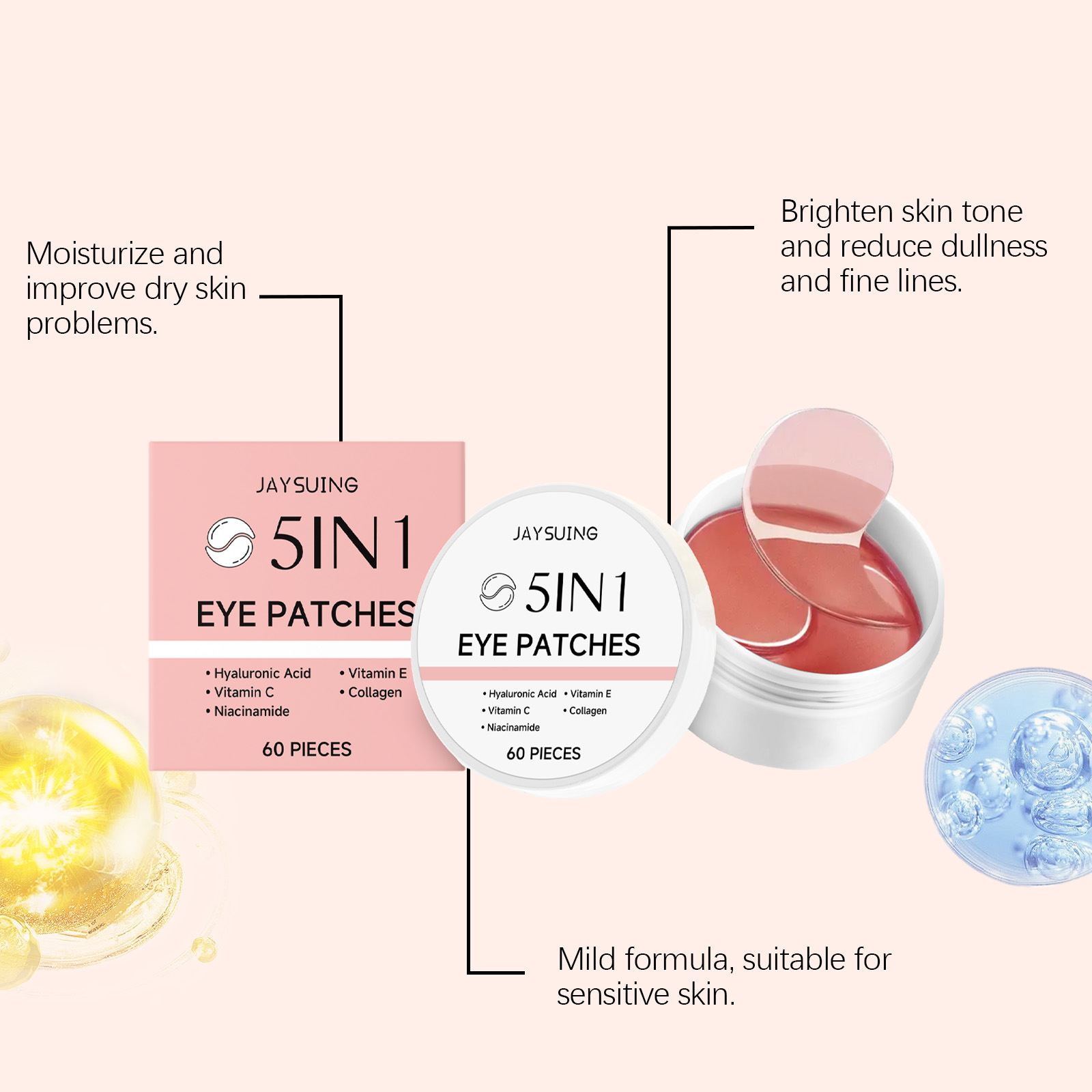 ジェイシング 5in1 アイパッチ ローズの香り ヒアルロン - Collagen Under Eye Patches のレビューと価格