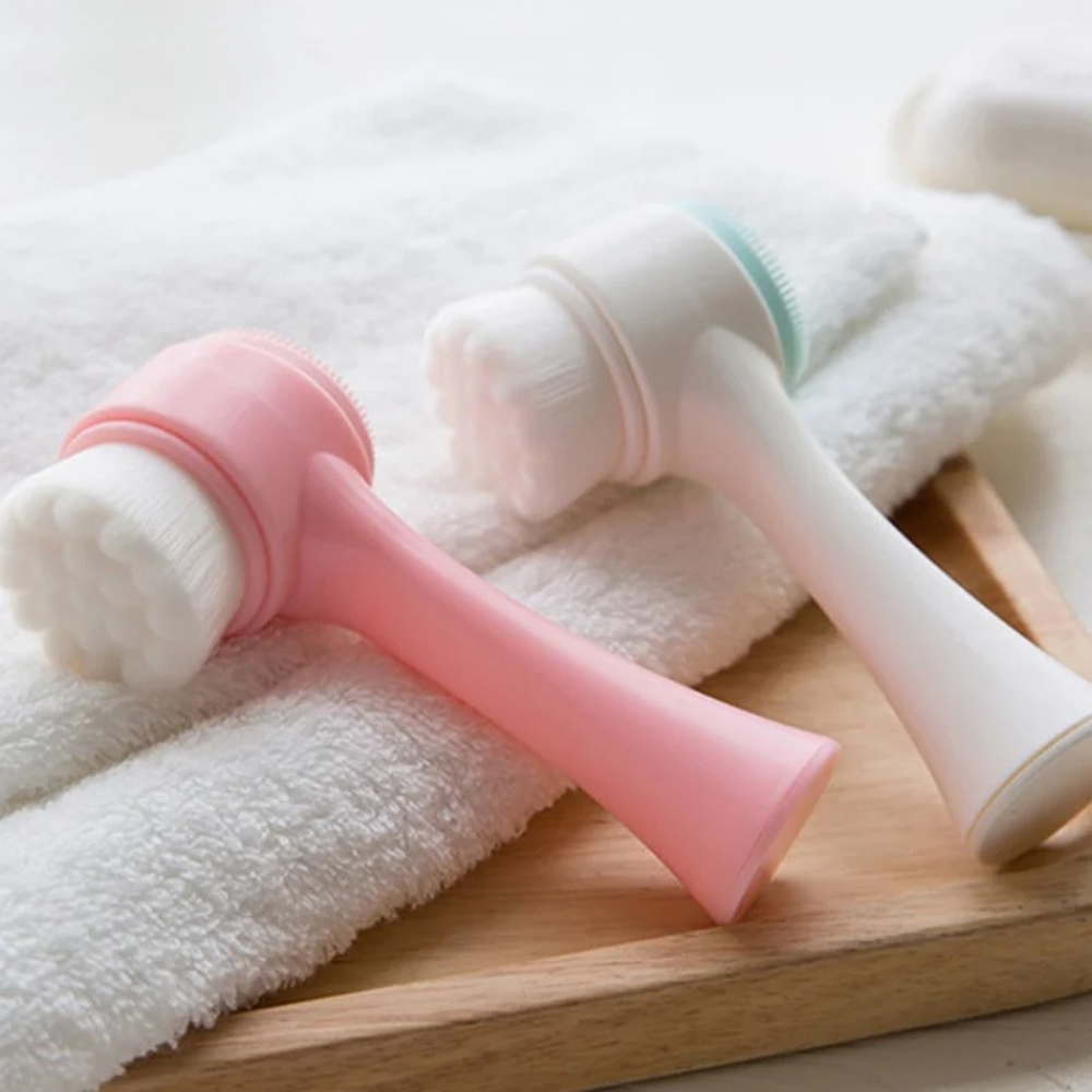 3D両面シリコン製洗顔ブラシ、柔らかい毛先の洗顔ツール、肌に - Silicone Face Scrubber Electric のレビューと価格