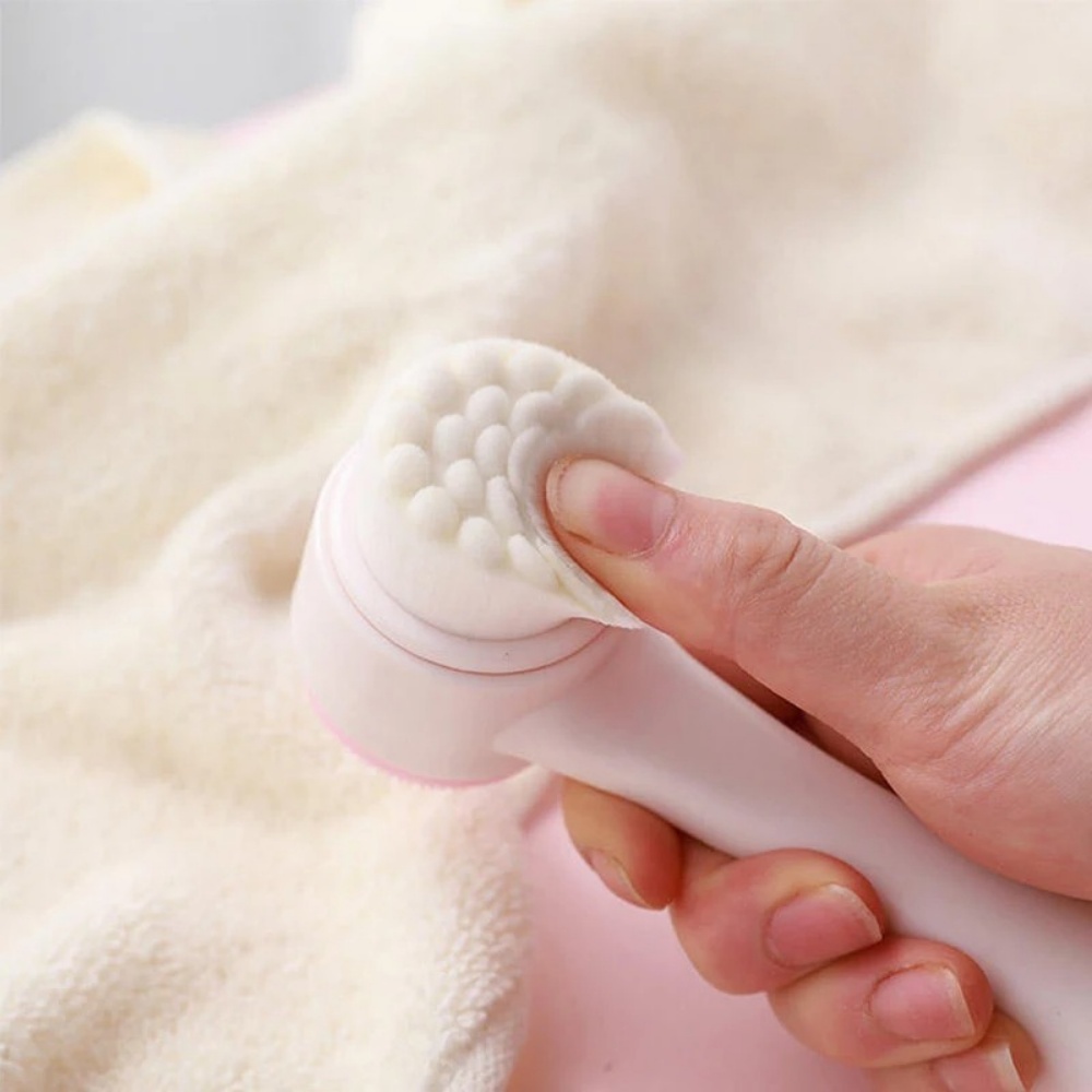 3D両面シリコン製洗顔ブラシ、柔らかい毛先の洗顔ツール、肌に - Silicone Face Scrubber Electric のレビューと価格