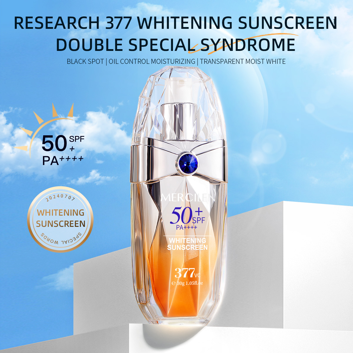 メルシレン日焼け止め 30g、SPF50+/PA+++ 高い - Spf 50 Waterproof Sunscreen のレビューと価格