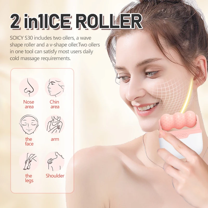 2-in-1ベイカクスアイローラー（顔と目の緩和用）目のむく - Face Ice Roller Puffiness のレビューと価格