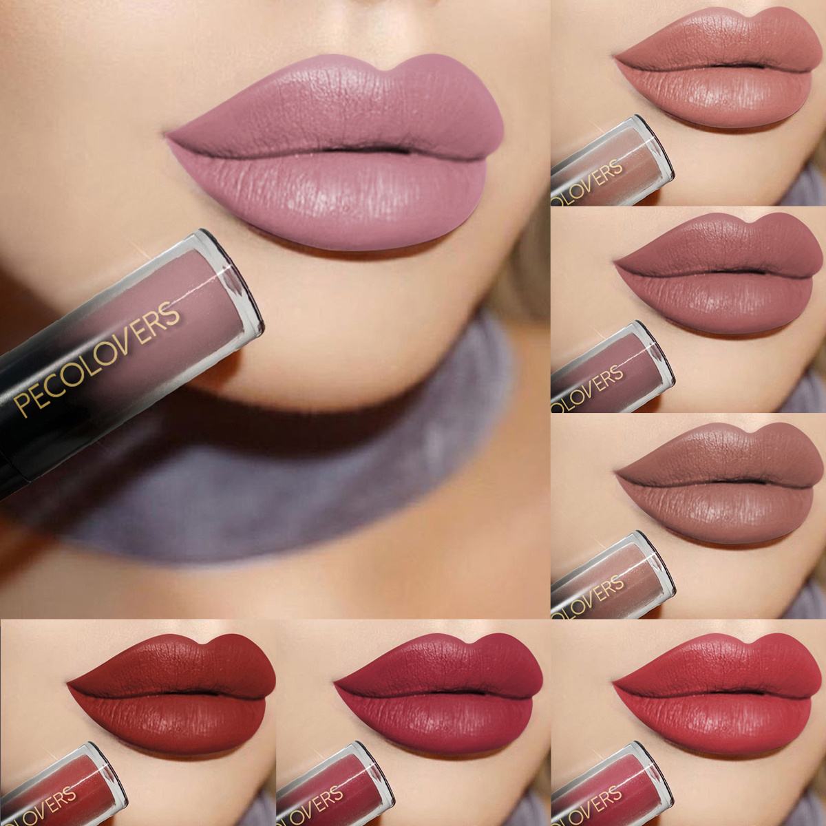 口紅リップグロスメイクアップ防水ベルベットノンスティックカッ - Matte Velvet Lip Tint Long Lasting のレビューと価格