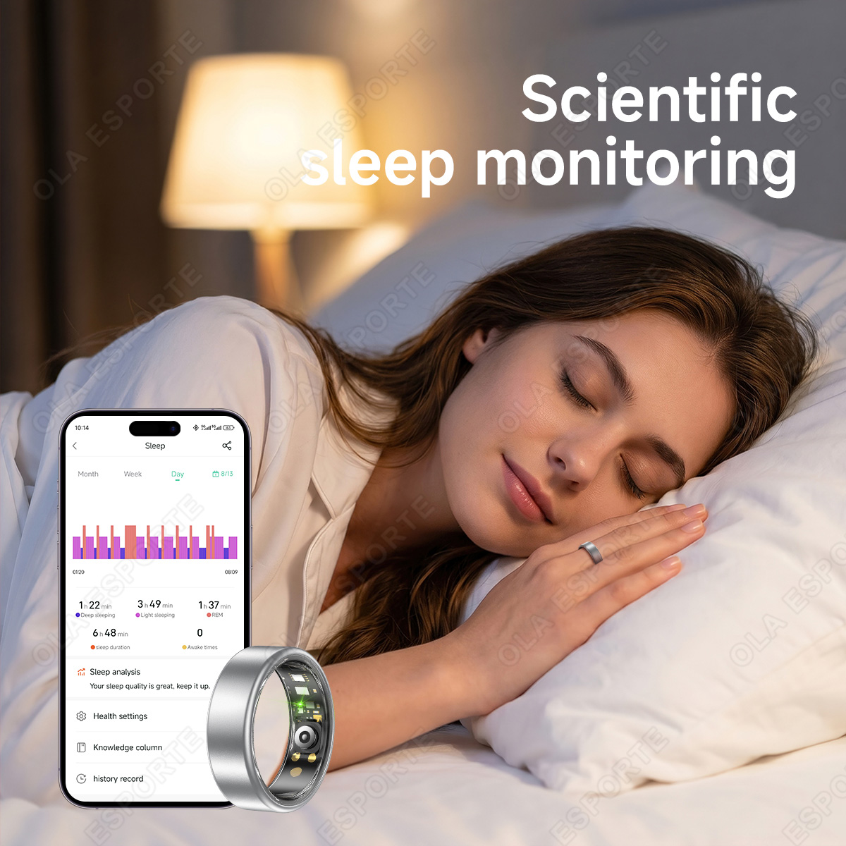全サイズ（6～14）対応。女性・男性向けスマートリング。心臓 - Health Monitors のレビューと価格