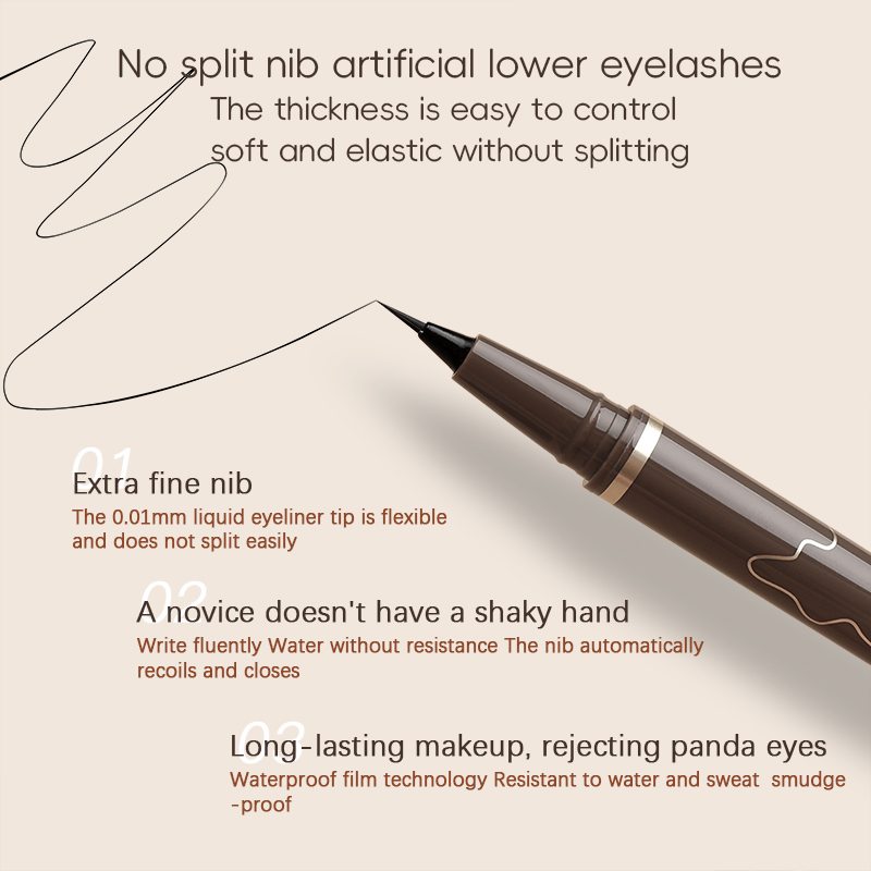 アイライナーペン滑らかな非常に細かいアイライナーペン長作用ク - Waterproof Liquid Eyeliner Pen のレビューと価格