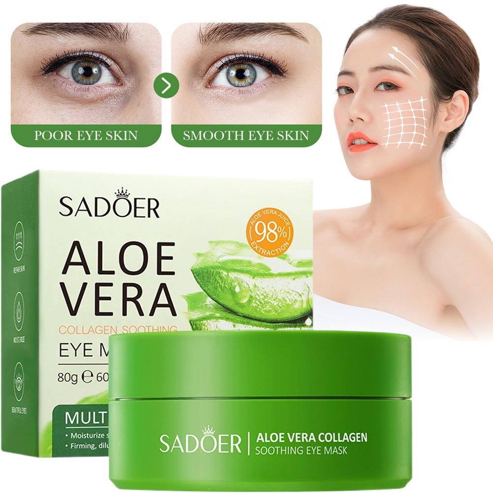 60 個のアロエベラコラーゲンアンダーアイジェルパッチマスク - Collagen Under Eye Patches のレビューと価格