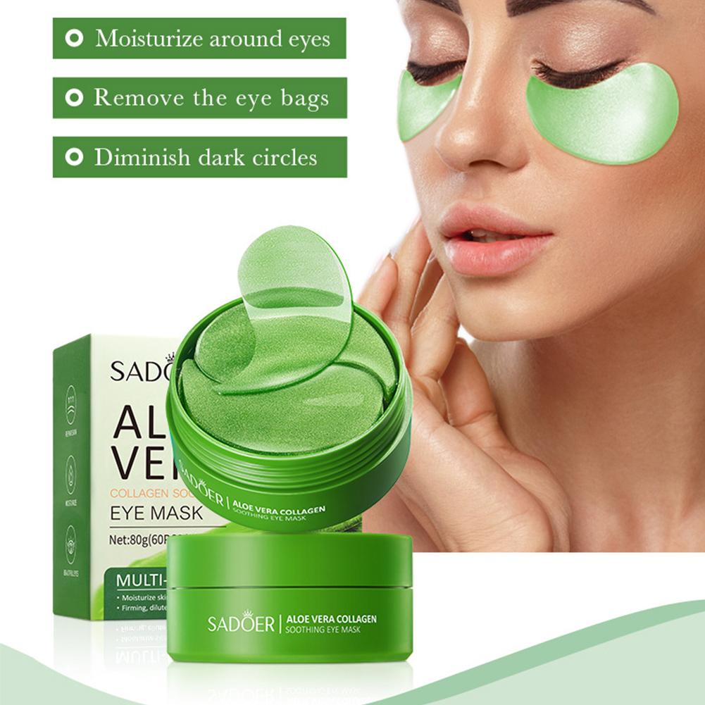 60 個のアロエベラコラーゲンアンダーアイジェルパッチマスク - Collagen Under Eye Patches のレビューと価格