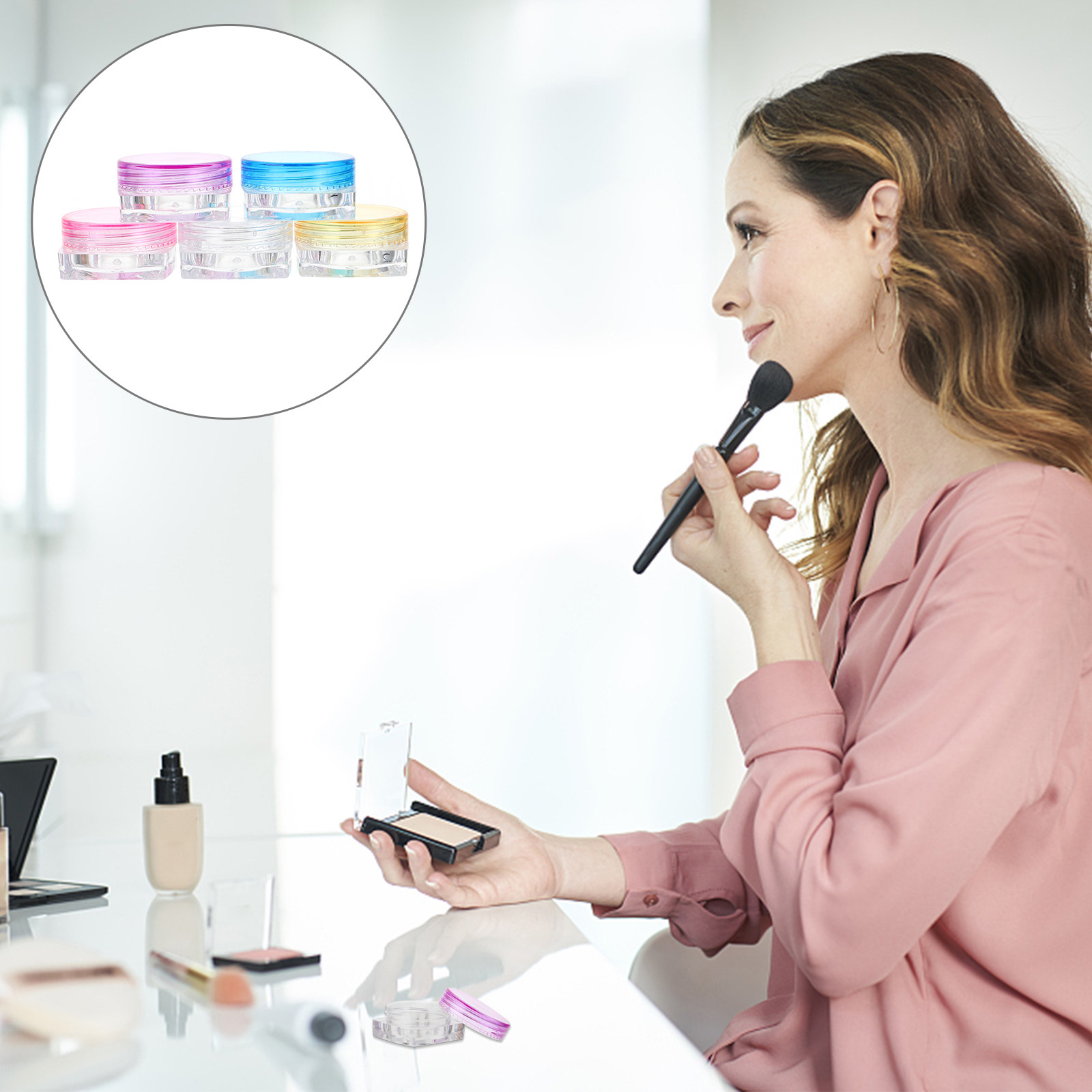 50個入り化粧品収納ジャー、小型透明空クリームボックス、漏れ - Hair Care のレビューと価格