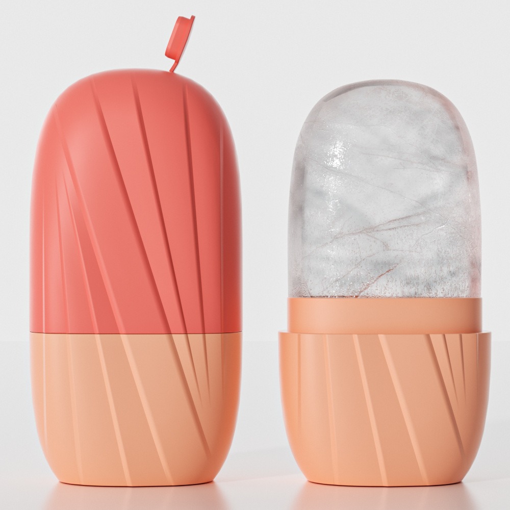 美的ストライプフェイシャルアイスモールドミニマリストフェイス - Face Ice Roller Puffiness のレビューと価格