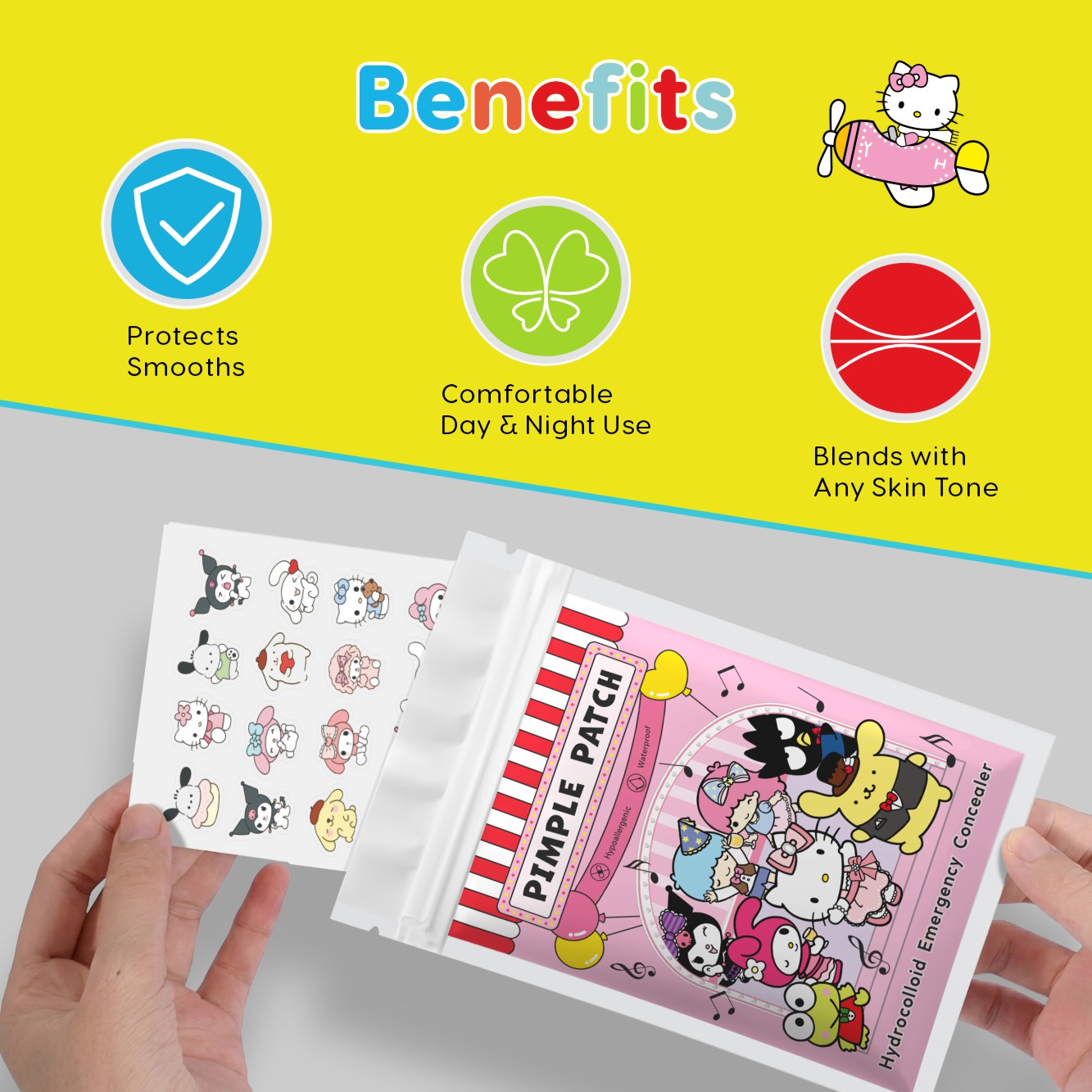 20/100 個ハローキティハイドロコロイドニキビパッチセッ - Hydrocolloid Pimple Patch のレビューと価格