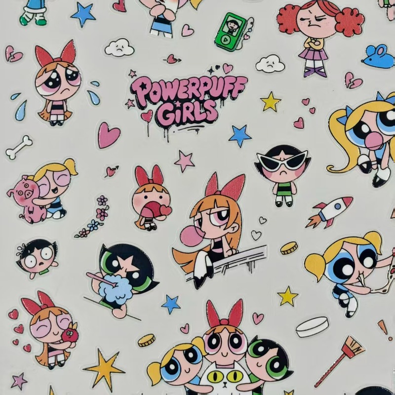 パワーパフ・ガールズのステッカー。防水仕様で、かわいらしいカ - Nail Art のレビューと価格
