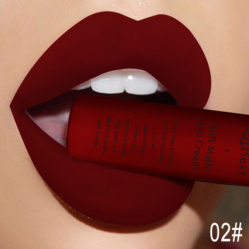 QIBEST セクシーなベルベットマットリップグロス液体口紅 - Matte Velvet Lip Tint Long Lasting のレビューと価格