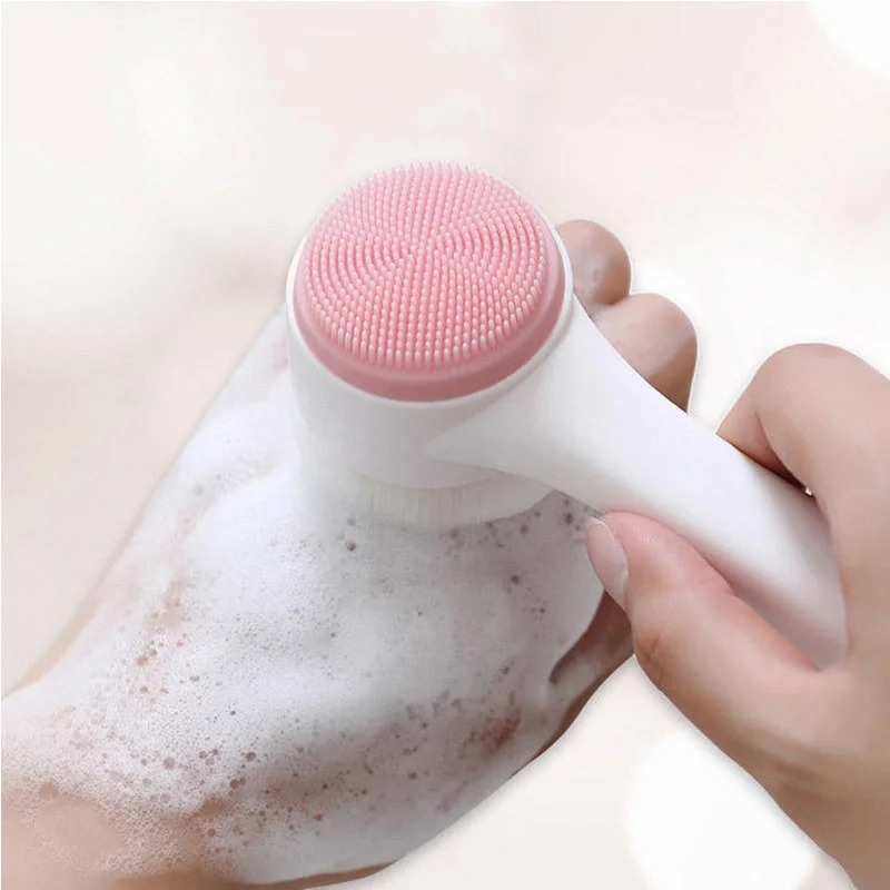 3D 両面手動洗顔ブラシソフトシリコン毛深い毛穴洗浄角質除去 - Silicone Face Scrubber Electric のレビューと価格