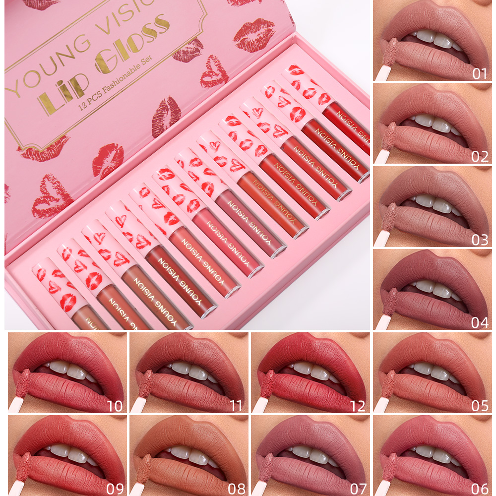 4 個/10 個/セットヌードリップグロスマットベルベット口 - Matte Velvet Lip Tint Long Lasting のレビューと価格