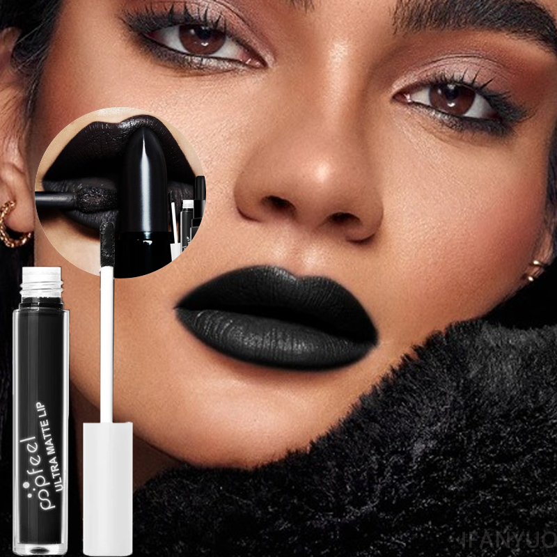 パンクマットブラックリキッドリップスティック防水長期持続パー - Matte Velvet Lip Tint Long Lasting のレビューと価格