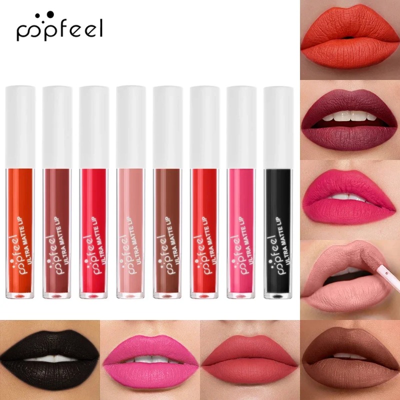 パンクマットブラックリキッドリップスティック防水長期持続パー - Matte Velvet Lip Tint Long Lasting のレビューと価格