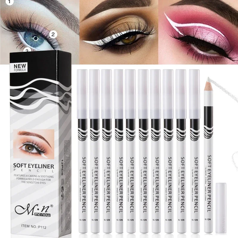 12 個白アイライナーメイクアップスムーズな着やすい目明るく - Waterproof Liquid Eyeliner Pen のレビューと価格