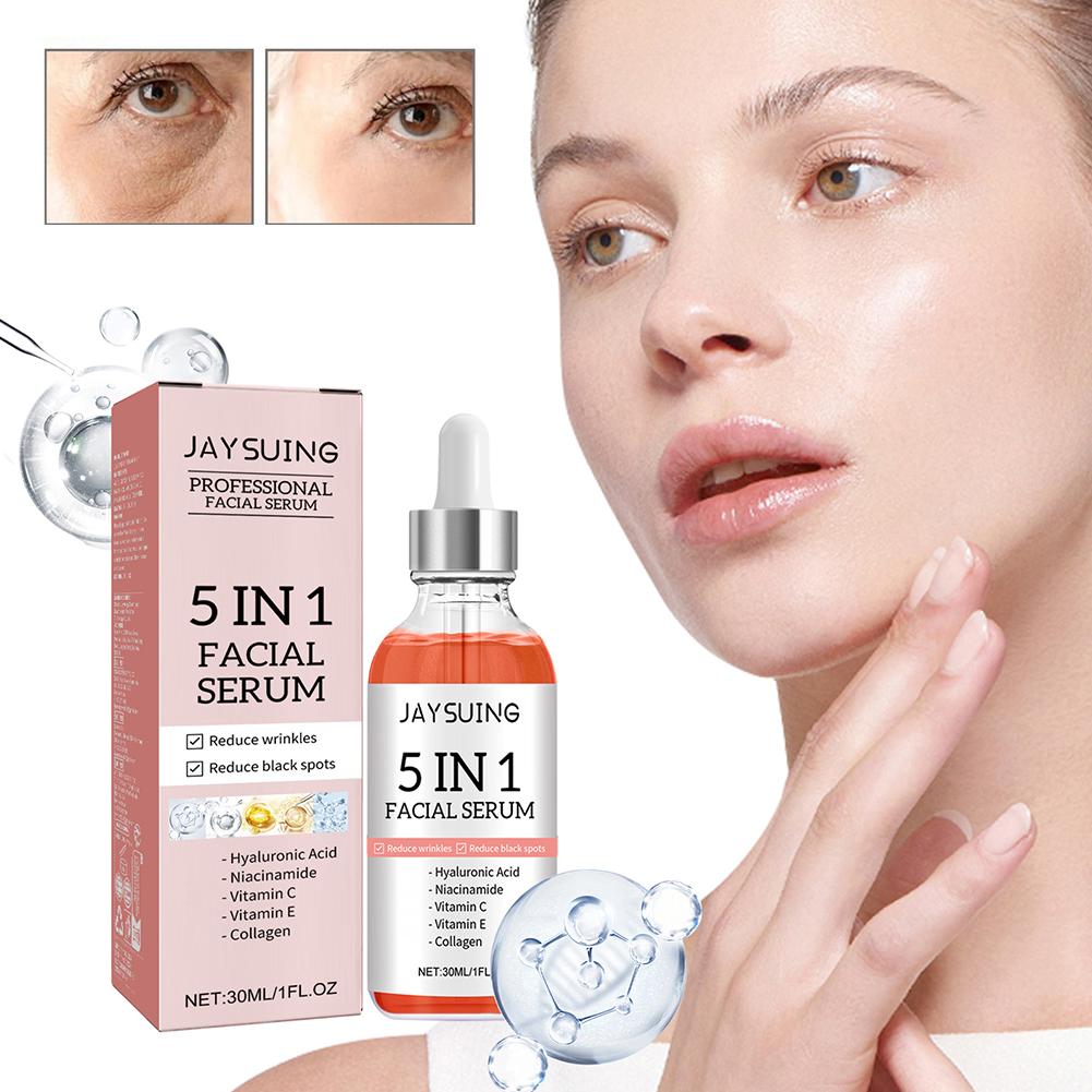 5 in 1 ビタミンC＆ヒアルロン酸フェイスセラム、引き締 - Hyaluronic Acid Facial Serum のレビューと価格