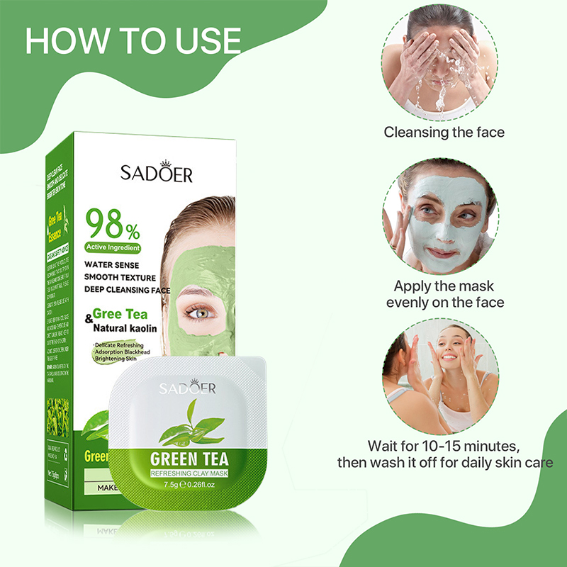 にきびや汚れを浄化するための保湿マスク,毛穴やにきびの汚れを - Green Tea Cleansing Clay Mask のレビューと価格