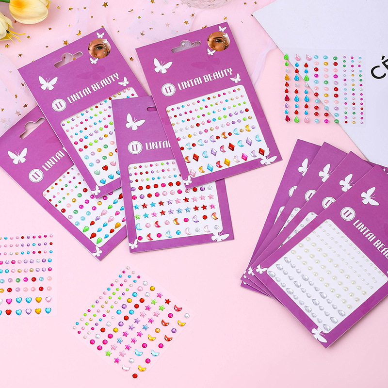 ホットセール中！フェイスジェムステッカー、粘着式防水ティアド - Nail Art のレビューと価格