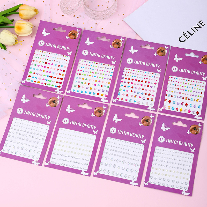ホットセール中！フェイスジェムステッカー、粘着式防水ティアド - Nail Art のレビューと価格