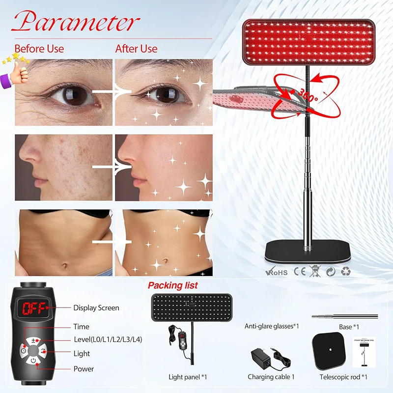 近赤外線ライトパネル 660nm 850nm 赤色光ランプ  - Led Light Therapy Face Mask のレビューと価格