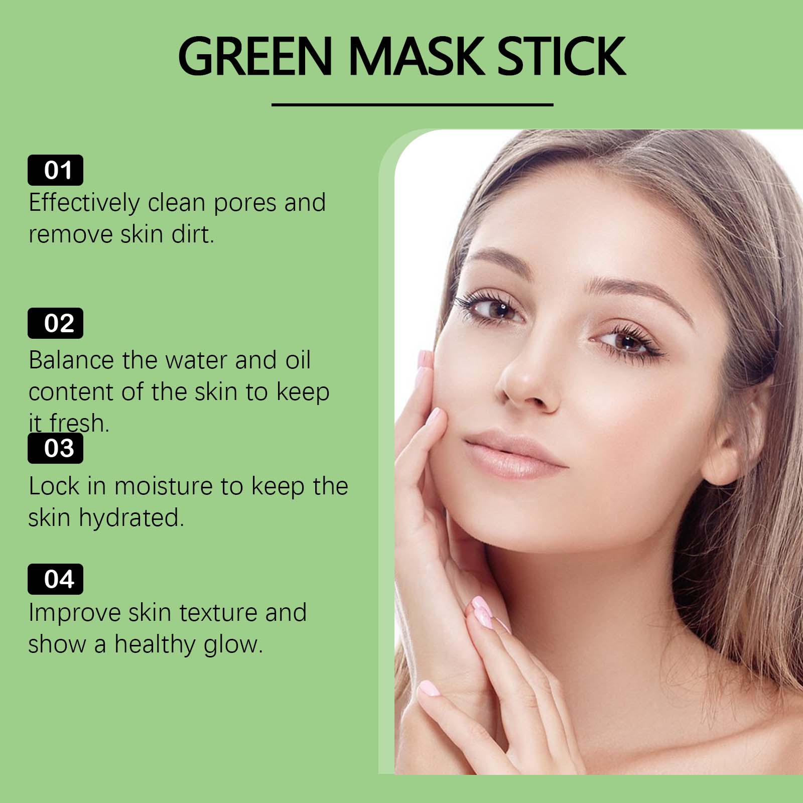 1〜5本入り緑茶クレイスティック、顔用グリーンマスクスティッ - Green Tea Cleansing Clay Mask のレビューと価格