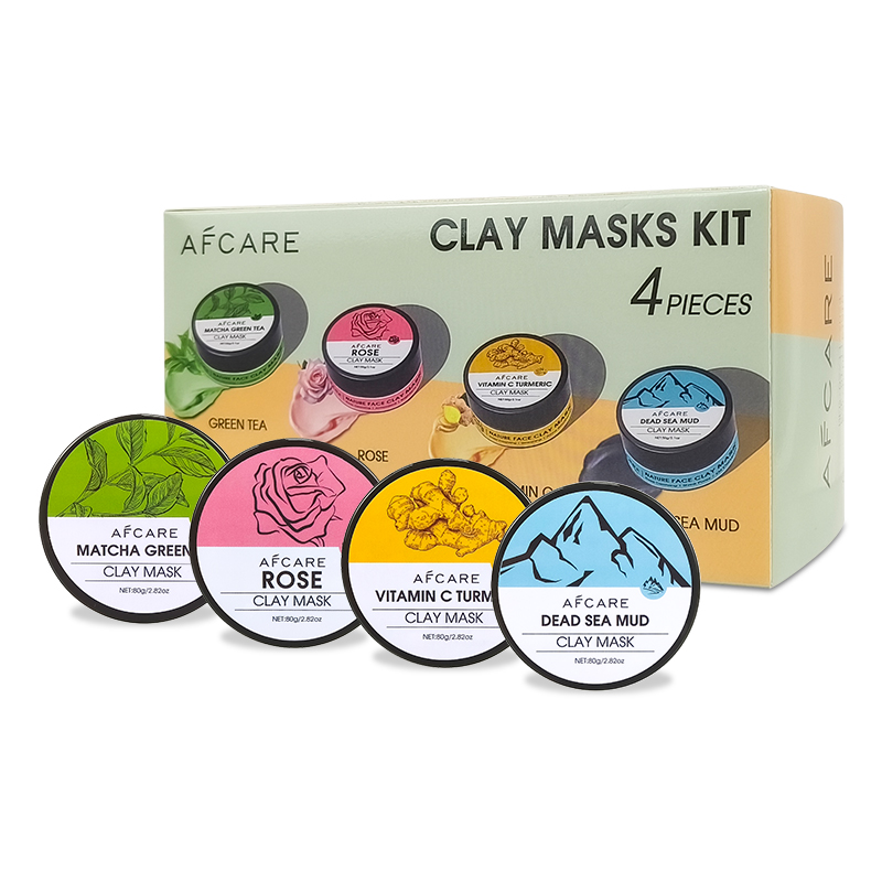 4個入りフェイスマスクセット（ウコンクレイ、ビタミンC、緑茶 - Green Tea Cleansing Clay Mask のレビューと価格