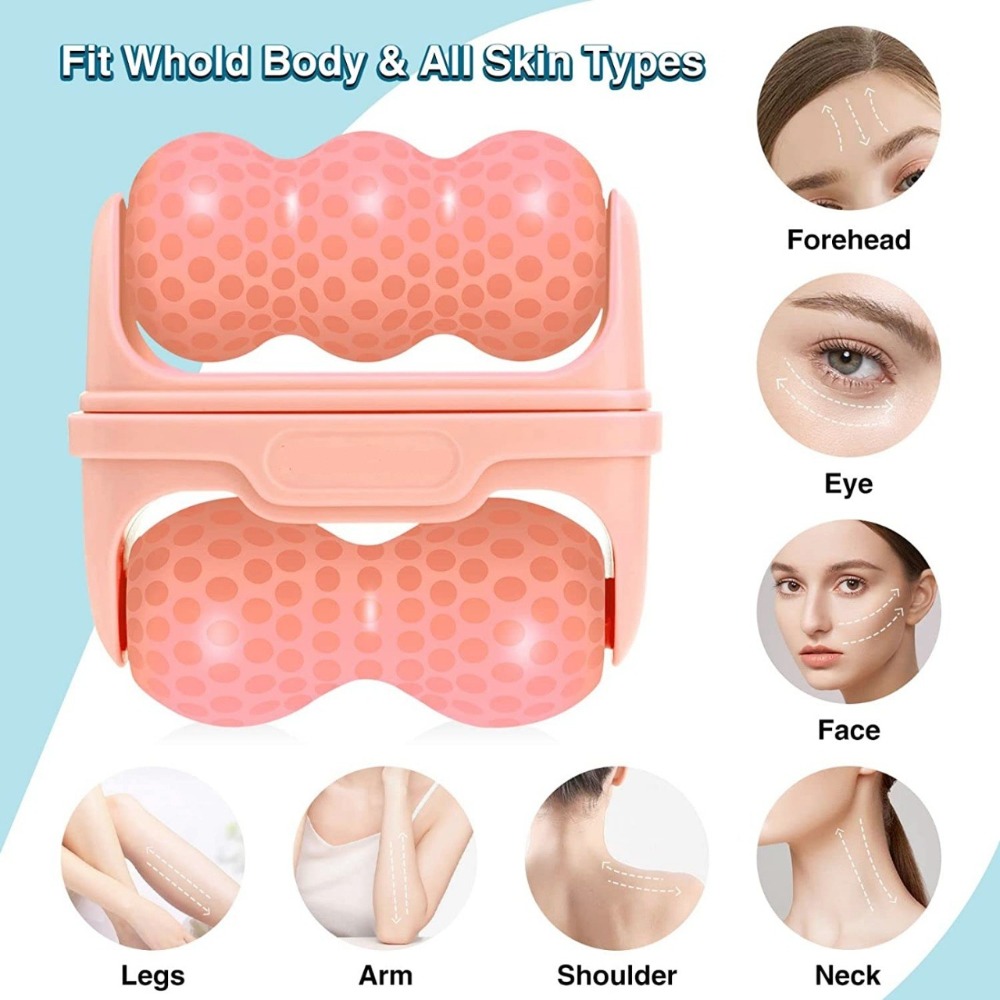 顔と目のむくみ、片頭痛、軽傷の緩和のためのダブルヘッドアイス - Face Ice Roller Puffiness のレビューと価格