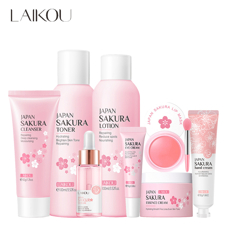 ライコウ-サクラフェイシャルスキンケアセット,保湿,栄養,美 - Hyaluronic Acid Facial Serum のレビューと価格