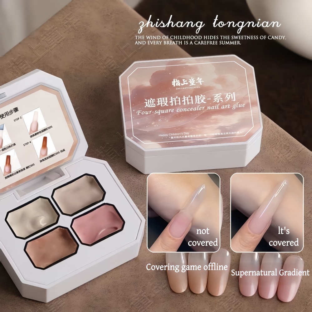 4色グラデーションピンク、ヌードペイントジェルネイルアート、 - Nail Art のレビューと価格