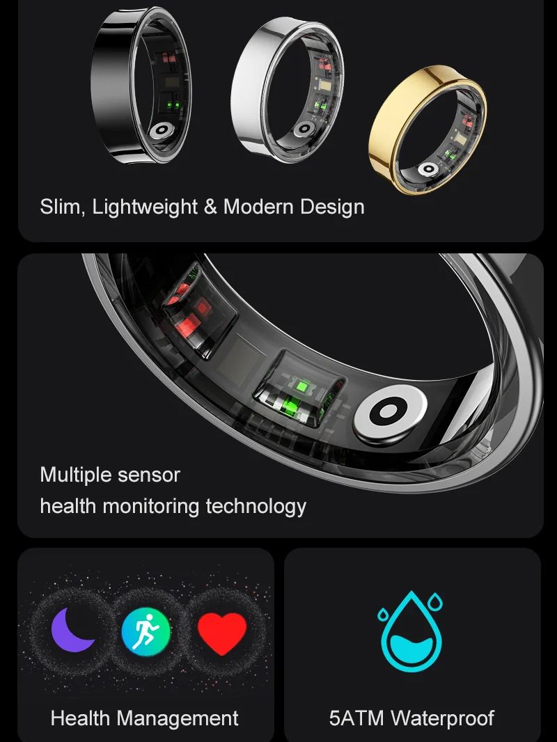 新しいスマートリング R09 ヘルスモニターマルチスポーツモ - Health Monitors のレビューと価格